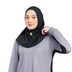 Confident Alpha Hijab Black Non Lace x Nycta Gina