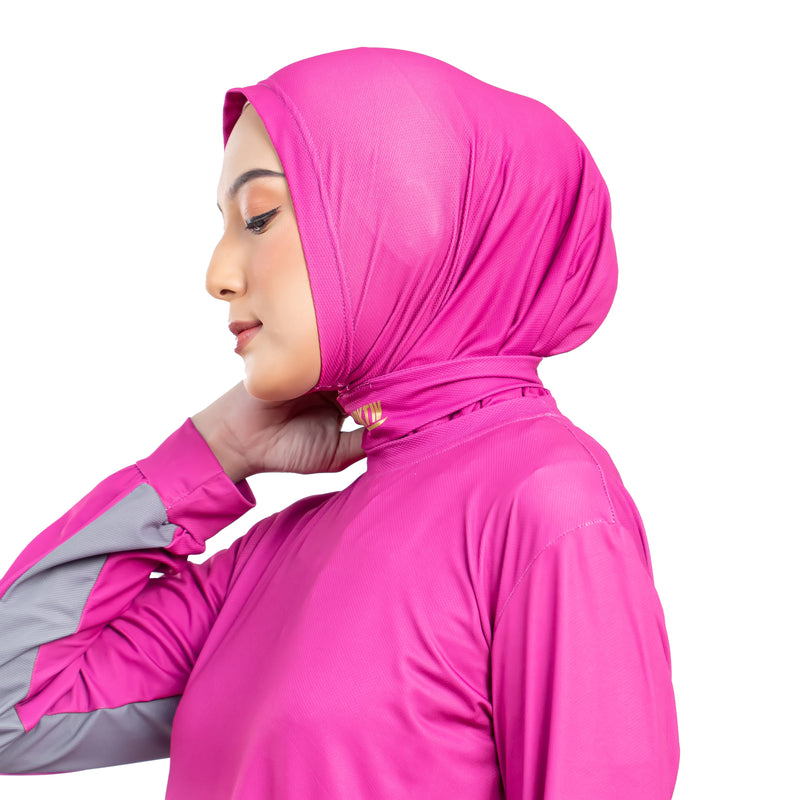 Confident Alpha Hijab Magenta With Lace x Nycta Gina