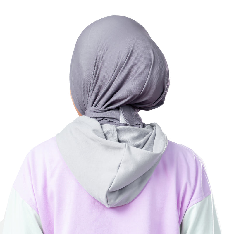 Confident Alpha Hijab Grey With Lace x Nycta Gina