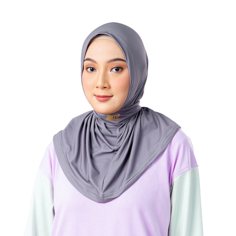 Confident Alpha Hijab Grey With Lace x Nycta Gina